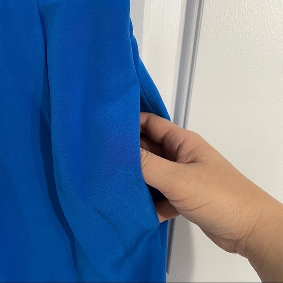 Madewell Blue Silk Short Sleeves Dress - Picture 4 of 8